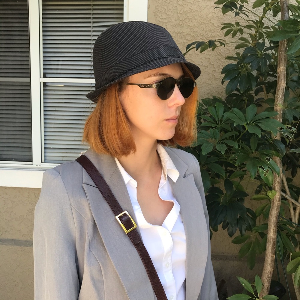 Dark gray/cream stripes Ben Sherman fedora
